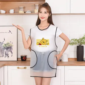 Transparent Fashionable Water proof and anti-oil TPU kitchen apron and housework apron