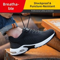 Chaussures de sécurité antichoc à coussin d'air, résistantes aux perforations, respirantes, légères, en maille tricotée, baskets de travail