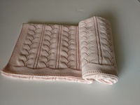 Couverture Bébé en Coton Tricoté 100% avec Motif Feuille Dentelle Creuse, Douce et Respirante, Idéale pour Nouveau-né, Couverture de Poussette, Cadeau de Naissance