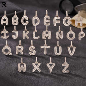 Colgante de Letra Inicial del Alfabeto con Diamantes Redondos Personalizados en Oro Blanco de 10K, 0.75 CT VS2-SI1, Certificado IGI, Estilo Hip Hop Unisex - Product Image 3