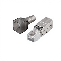 Konektor Jaringan Perakitan Lapangan Tanpa Alat RJ45 Male/Female Cat8 Terproteksi 40Gbps 250V Kecepatan Tinggi, Tahan Lama 40G Base-T
