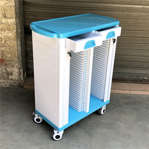 Chariot médical en acier inoxydable 370-850x380-400x810-1520mm avec 4 roulettes et verrouillage individuel, chariot d'hôpital durable - Product Image 4