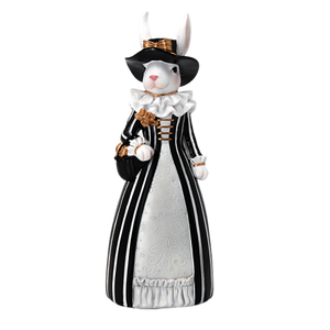 Regalos de vacaciones promocionales resina feliz conejo escultura decoración encantadora estatua de conejito ornamento para Pascua - Product Image 1