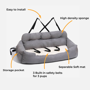 Heißer Verkauf Reise-Nackenrolle Luxus Komfort Wasserdichtes Hunde-Autositzbett Faltbare Haustier-Tragetasche Katzenbett Luxus-Hundebetten für den Rücksitz - Product Image 4