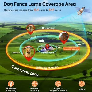 Système de clôture GPS Pyrodum pour chien, portée de 25 à 999 yards, suivi en temps réel, encadrement des animaux, sécurité extérieure - Product Image 3
