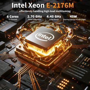 Mini-ordinateur serveur <span class=keywords><strong>Xeon</strong></span> W-10885M E-2276M/2276M/2176M/2286M, Mini PC NUC de bureau sous Windows 10, double LAN, HD, DP, pour la maison, le bureau, les entreprises, VPN - Product Image 3