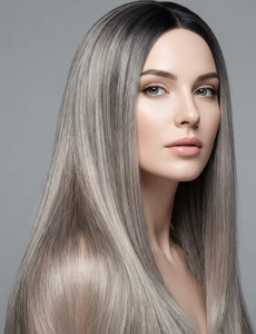 Wig Yahudi Balayage Pirang Abu Mewah dengan Lace Prancis Transparan, Rambut Remy Eropa Pirang Berakar, Sheitel Wanita Double Drawn - Product Image 6