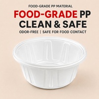 Bol rond jetable avec couvercle diamanté, conteneur alimentaire en PP avec verrouillage inviolable, emballage à emporter étanche