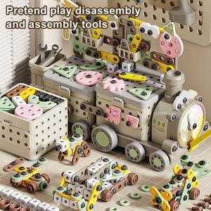 Juego de Herramientas Educativas STEM para Ensamblar Tornillos, Bloques de Construcción de Plástico para Niños, Juguete de Bricolaje, Banco de Trabajo de Juego con Caja de Herramientas Portátil - Product Image 3