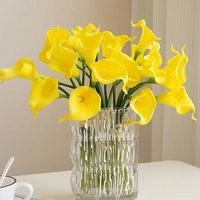 Bouquet de mariée beauté PU blanc vraie touche fleur artificielle Mini Calla Lily pour la décoration de jardin à la maison