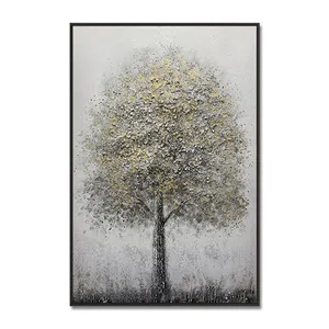 New Design Handmade Simple Landscape Painting Picture Art Abstract Modern Wall Art Canvas Tree Painting Home Decor