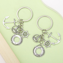 Porte-clés nautique personnalisé en métal avec breloques phare et ancre – Cadeau souvenir en gros sur le thème de l'aventure pour clubs de voile et voyageurs - Product Image 6