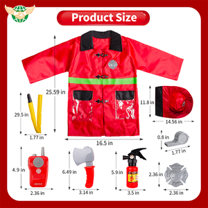 Ensembles de jouets d'habillage de <span class=keywords><strong>pompier</strong></span> classique jeu de rôle <span class=keywords><strong>pompier</strong></span> semblant jouer Costume de Profession pour garçons et filles jouets - Product Image 6