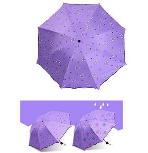 <span class=keywords><strong>Paraguas</strong></span> Mágicos con Estampado de Flores que Cambian de Color con el Agua, Protección UV, <span class=keywords><strong>Plegable</strong></span> en 3 Secciones, para Mujer, Diseño de Diseñador, 2 Compras - Product Image 5