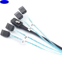 Câble adaptateur haute vitesse MINI SAS SFF-8087 vers 4 ports SATA avec gaine en nylon/PVC pour serveur informatique