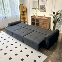 Sofá Cama Eléctrico de Lujo Moderno, Cuero Genuino, Multifuncional, Extensible, Plegable, Convertible, Nuevo Modelo para Sala de Estar