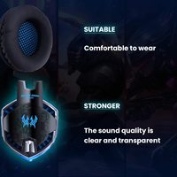 Auriculares para Juegos G2000 con Sonido Envolvente, Micrófono y Luces LED, Almohadillas de Espuma Viscoelástica para Controles de PS5, PS4 y Xbox One