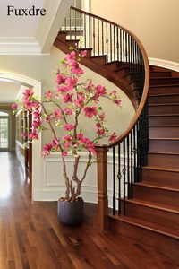 Arbre de Magnolia Artificiel en Plastique, 2,07 m, 57 Fleurs <span class=keywords><strong>Fuchsia</strong></span>, Plantes Artificielles Hautes pour Décoration Intérieure/Extérieure, Salon, Escalier, Porche - Product Image 5