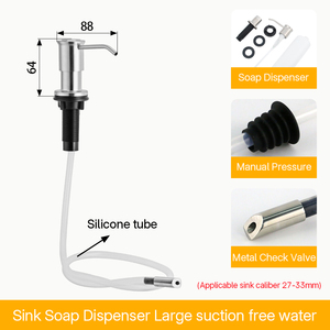 Distributeur de <span class=keywords><strong>savon</strong></span> <span class=keywords><strong>pour</strong></span> évier de cuisine en nickel brossé, distributeur de détergent, distributeur de <span class=keywords><strong>liquide</strong></span> <span class=keywords><strong>vaisselle</strong></span> avec kit de tube d'extension - Product Image 6