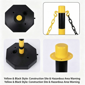 Poteau de signalisation routière portable jaune et noir de 85 cm, remplissable, en PP moulé par injection, pour <span class=keywords><strong>la</strong></span> sécurité routière - Product Image 2