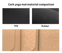 Natürliche Kork-Gummi Yogamatte 1830x610x4mm Umweltfreundlich Rutschfest Schweißresistent Heim-Fitness Großhandel Private Label Fabrik 5mm