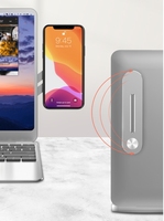 Support métallique rétractable en alliage d'aluminium, support d'extension pour ordinateur portable, support 2-en-1 pliable pour téléphone portable en direct et streaming