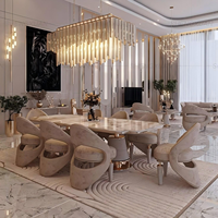 Canapé modulaire de luxe en forme de L, canapé-lit de style villa italienne pour la maison, projet de villa, design d'intérieur avec ensemble de table à manger
