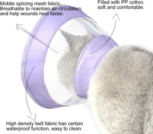 NiBao Elizabethan ayarlanabilir yumuşak kedi koni yalama durdurmak ve yara tırmalamak kedi köpek tasması - Product Image 3