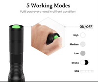 Mini lampe torche LED multi-modes en alliage d'aluminium, portable, fonctionnant avec des piles AAA, modes Haute/Moyenne/Basse/Flash/SOS, 30000