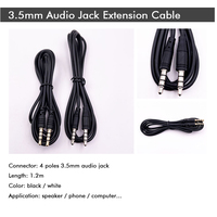 Câble d'extension audio stéréo 3,5 mm mâle-mâle 4 pôles en PVC pour microphone, lecteur DVD, ordinateur, haut-parleur et écouteurs