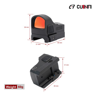 Cuinfi Phantom lớn xem chiến thuật hợp kim nhôm phản xạ Sight mở Red Dot IPX7 không thấm nước 10 độ sáng mức độ Lắc tỉnh táo - Product Image 3