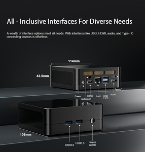 Mini PC professionnel avec <span class=keywords><strong>AMD</strong></span> <span class=keywords><strong>Ryzen</strong></span> 5/<span class=keywords><strong>7</strong></span> double sortie HD DDR4 Max jusqu'à 64 Go double M.2 Nvme SSD Gigabit LAN-pour AU US CN EU - Product Image 2