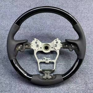 Volant en cuir et bois <span class=keywords><strong>de</strong></span> pêche rouge pour <span class=keywords><strong>Toyota</strong></span> Camry Corolla Rav4 Prius <span class=keywords><strong>Yaris</strong></span> 4Runner Alphard LEXUS LX570 LX470 GX460 - Product Image 2