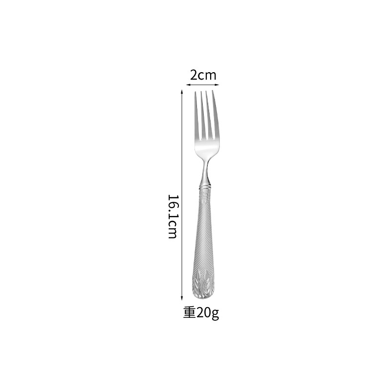 Tenedor de té de plata