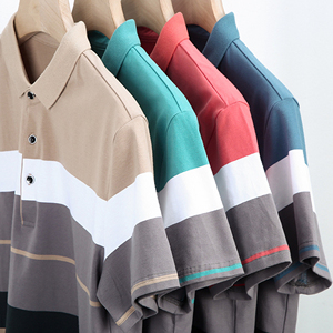 Polo d'été personnalisé pour <span class=keywords><strong>homme</strong></span> avec logo, 100 % coton, rayé, anti-boulochage, coupe ajustée, décontracté, style business, pour dirigeant - Product Image 5