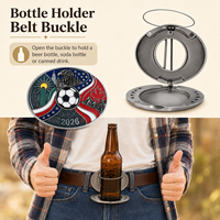 Listo para enviar: Hebilla de cinturón para aficionados al fútbol, de aleación de zinc, con soporte para cerveza, regalo de recuerdo para fiestas temáticas de fútbol, venta al por mayor.