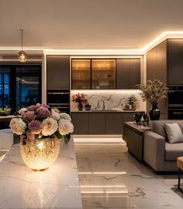 Işık lüks mutfak dolap banyo tezgahı parlak kaplama kiler mutfak ada taş tezgah üst bütün ev özelleştirme - Product Image 2