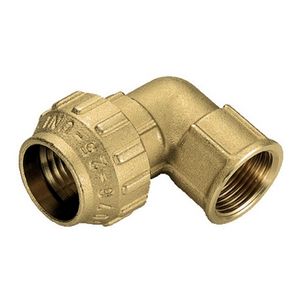 Raccordo a gomito in ottone Tiemme da 3/4 di pollice con filettatura femmina per impianti idraulici - Product Image 1