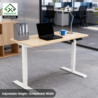 Cadre de bureau électrique à moteur unique avec double traverses, réglable en hauteur pour position assise ou debout