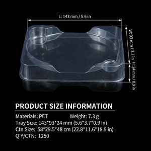 Bandeja ovalada transparente desechable de PET para chocolate, venta al por mayor de fábrica, bandeja de plástico de grado alimenticio con cavidades personalizadas para dulces y azúcar - Product Image 2