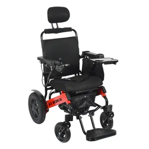 KSM-601S klappbare Mobilität Elektromobil ität Rollstuhl 4 Rad Leichtes tragbares Power Travel Langstrecken-Rollstuhl gerät