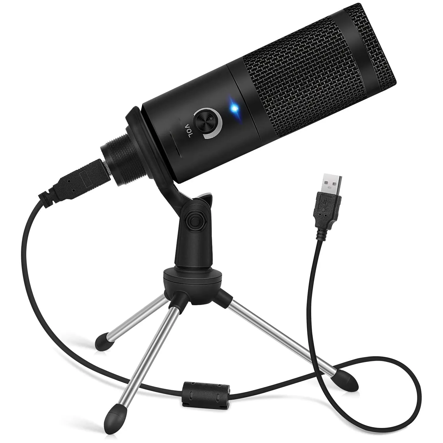 Recording USB Microphone Factory Wholesale Studio PC Computer Laptop Voice Podcasting Condenser Microphones With Mic