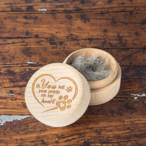 Milieuvriendelijke Eenvoudige Huisdierherdenking Houten Kist Carving Pootafdrukken Voor Kattenhonden Die Dierenhaar Bewaren Voor Wie Ze Kwijt Is - Product Image 6