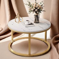 Table basse moderne gigogne avec dessus en bois pieds antidérapants réglables support en métal ignifuge convertible pour la maison