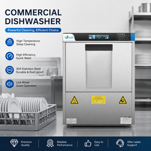 Lavavajillas bajo encimera YATAI, capacidad para 10 servicios, acero inoxidable, clase de eficiencia energética, para uso doméstico y comercial, alta temperatura - Product Image 3