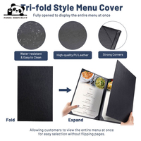 Porte-menu personnalisé 3 pages pour café, bar, restaurant, hôtel - Porte-liste premium - Fournisseur chinois