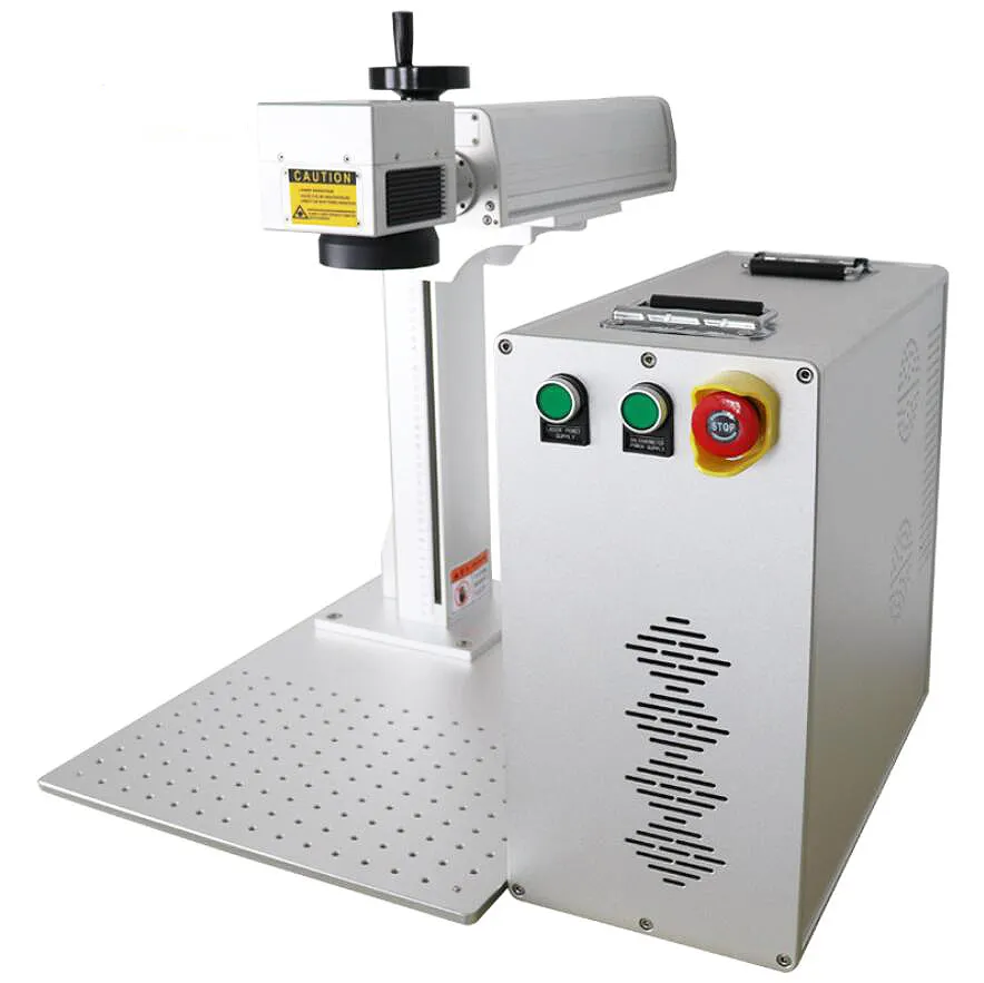 المحمولة صغيرة الألياف الليزر 20w 30w 50w 100w ماكس Raycus JPT cnc سطح المكتب اللون آلة التعليم بليزر الألياف سعر للمعدن بيع