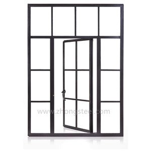 หน้าต่างบานเฟี้ยมเหล็กแบบฝรั่งเศสกระจกสองชั้นสำหรับบ้านทรงโค้ง - Product Image 2