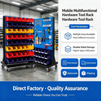 Chariot organisateur mobile à panneaux perforés pour l'entretien d'atelier, multifonctionnel comme présentoir à outils et support de rangement pour vis