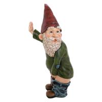Statue Nain Coquin Barbe Blanche Artisanat en Resine Peinte a la Main Figurine Jardin Decoration Exterieure Cadeau Ornement Fait